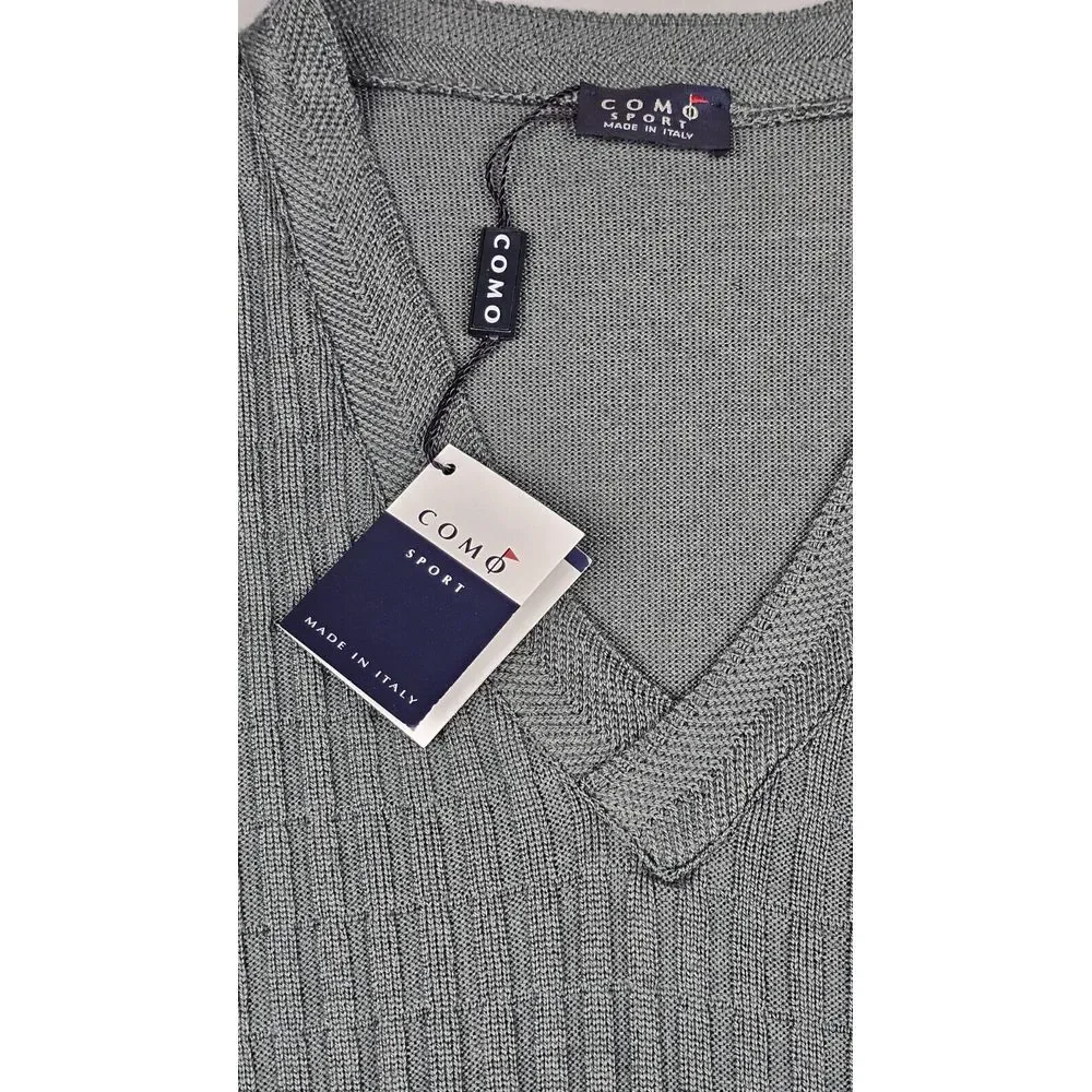 Como Sport Sweater Vest‎ Mens Medium. Green Wool Silk Made in Italy #9MS358 NWT